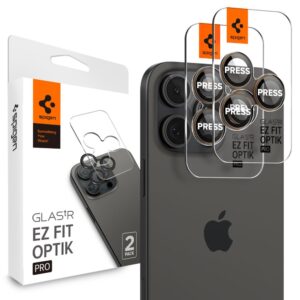 CAMERA COVER SPIGEN OPTIK PRO GLAS.TR ”EZ FIT” CAMERA PROTECTOR 2-PACK IPHONE 16 PRO / MAX / 17 PRO / MAX DESERT TITANIUM