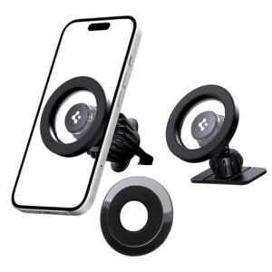 SPIGEN MFT13 MAGNETIC MAGSAFE DASHBOARD & VENT CAR MOUNT SILVER