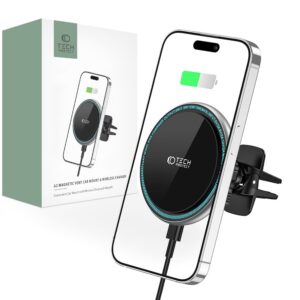 TECH-PROTECT A2 MAGNETIC MAGSAFE VENT CAR MOUNT WIRELESS CHARGER 15W BLACK