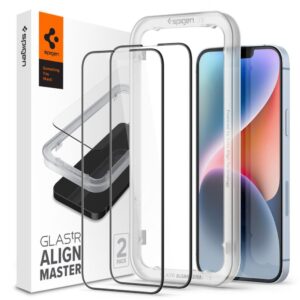 TEMPERED GLASS SPIGEN ALM GLASS FC 2-PACK IPHONE 13 / 13 PRO / 14 / 16E BLACK