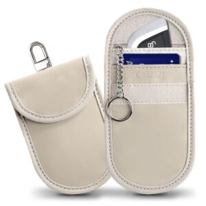 FARADAY CAGE TECH-PROTECT KLR100 POUCH KEYLESS RFID SIGNAL BLOCKER CASE CAFFE LATTE