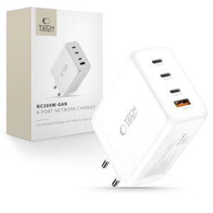 TECH-PROTECT NC200W-GAN 4-PORT NETWORK CHARGER PD 200W / QC3.0 WHITE