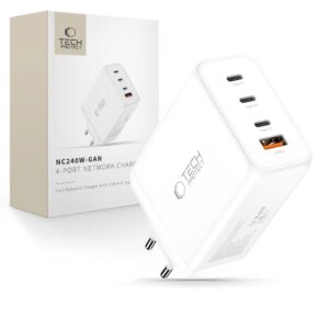 TECH-PROTECT NC240W-GAN 4-PORT NETWORK CHARGER PD 240W / QC3.0 WHITE
