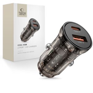TECH-PROTECT CC01 2-PORT CAR CHARGER PD 45W / QC3.0 BLACK