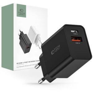 TECH-PROTECT NC30W 2-PORT NETWORK CHARGER PD 30W / QC3.0 BLACK