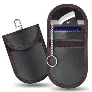 FARADAY CAGE TECH-PROTECT KLR100 POUCH KEYLESS RFID SIGNAL BLOCKER CASE BLACK/RED