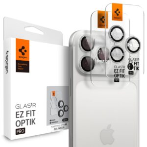 CAMERA COVER SPIGEN OPTIK PRO GLAS.TR ”EZ FIT” CAMERA PROTECTOR 2-PACK IPHONE 14 PRO / MAX / 15 PRO / MAX / 16 PRO / MAX / 17 PRO / MAX SILVER