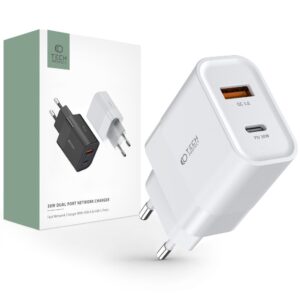 TECH-PROTECT C30W 2-PORT NETWORK CHARGER PD 30W / QC3.0 WHITE