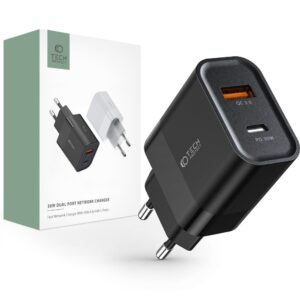 TECH-PROTECT C30W 2-PORT NETWORK CHARGER PD 30W / QC3.0 BLACK