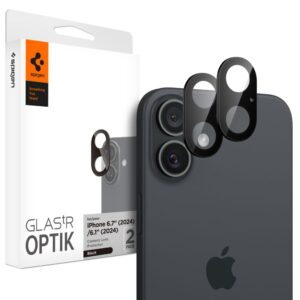 CAMERA COVER SPIGEN OPTIK GLAS.TR CAMERA PROTECTOR 2-PACK IPHONE 16 / 16 PLUS BLACK