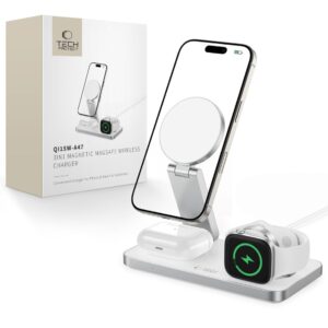 TECH-PROTECT QI15W-A47 3IN1 MAGNETIC MAGSAFE WIRELESS CHARGER WHITE