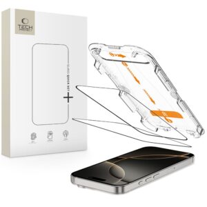 TEMPERED GLASS TECH-PROTECT QUICK SET+ 2-PACK IPHONE 16 PRO BLACK
