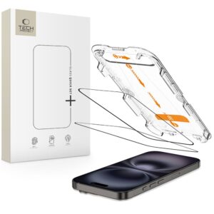 TEMPERED GLASS TECH-PROTECT QUICK SET+ 2-PACK IPHONE 15 / 16 BLACK