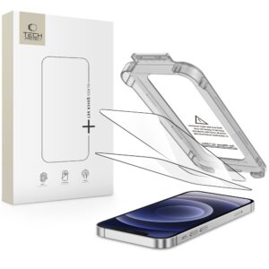 TEMPERED GLASS TECH-PROTECT QUICK SET+ 2-PACK IPHONE 12 / 12 PRO BLACK