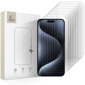 TEMPERED GLASS TECH-PROTECT BUNDLE 10-PACK IPHONE 15 PRO MAX CLEAR