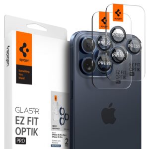 CAMERA COVER SPIGEN OPTIK PRO GLAS.TR ”EZ FIT” CAMERA PROTECTOR 2-PACK IPHONE 14 PRO / MAX / 15 PRO / MAX / 16 PRO / MAX / 17 PRO / MAX BLUE TITANIUM