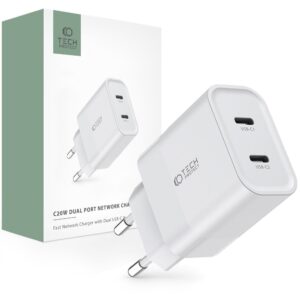 TECH-PROTECT C20W 2-PORT NETWORK CHARGER PD 20W WHITE