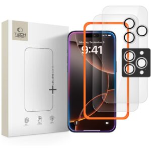 TEMPERED GLASS TECH-PROTECT EASY SET+ 3-PACK IPHONE 16 PRO / 17 PRO CLEAR