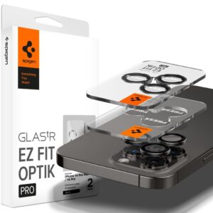 CAMERA COVER SPIGEN OPTIK PRO GLAS.TR ”EZ FIT” CAMERA PROTECTOR 2-PACK IPHONE 14 PRO / MAX / 15 PRO / MAX / 16 PRO / MAX / 17 PRO / MAX BLACK