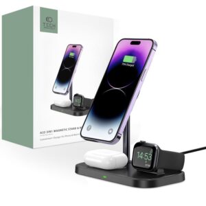 TECH-PROTECT QI15W-A22 3IN1 MAGNETIC MAGSAFE WIRELESS CHARGER BLACK